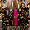 Load image into Gallery viewer, Custom Mahjong Tote Bag, Large Travel Bag, Monogram, Rope, Personalized, Letter, Initial, Totroise, Leopard Cheetah, Zebra, Tiger
