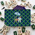 Load image into Gallery viewer, Custom Mahjong Tile Zip Bag, Card Pouch, Game Bag, Preppy, Monogram, Personalized, Letter, Initial, Grand millennial, Leopards, Cottage Core
