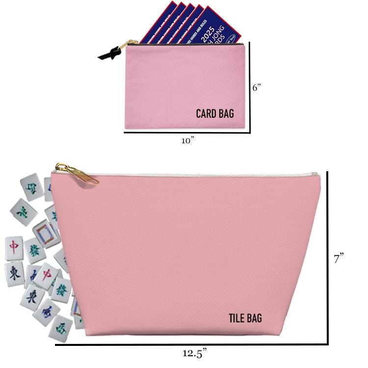 Custom Mahjong Zip Bag, Tile Pouch, Games, Large, Monogram, Personalized, Letter, Initial, Chinoiserie, Preppy, Tibetian Tigers, Stripes