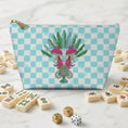 Load image into Gallery viewer, Custom Zip Mahjong Card Bag, Monogram, Personalized, Letter, Initial, Travel Pouch, Tech, Chinoiserie, Preppy, Monkey Checker, Palm

