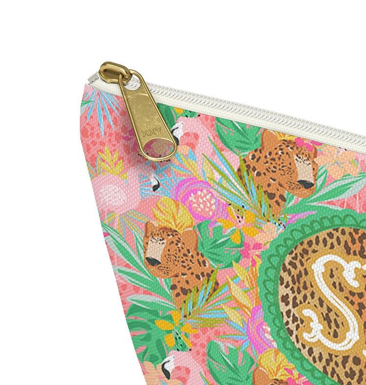 Custom Zip Mahjong Card Bag, Monogram, Personalized, Letter, Initial, Travel Pouch, Tech, Chinoiserie, Tibetan Tiger, Stripes, Preppy