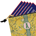 Load image into Gallery viewer, Custom Zip Mahjong Card Bag, Monogram, Personalized, Letter, Initial, Travel Pouch, Tech, Chinoiserie, Preppy, Golden Vintage Birds
