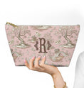 Load image into Gallery viewer, Custom Mahjong Card Zip Accessory Bag, Pouch, Game, Chinoiserie, Card Holder, Monogram, Personalized, Letter, Initial, Dice, Toile, Gift
