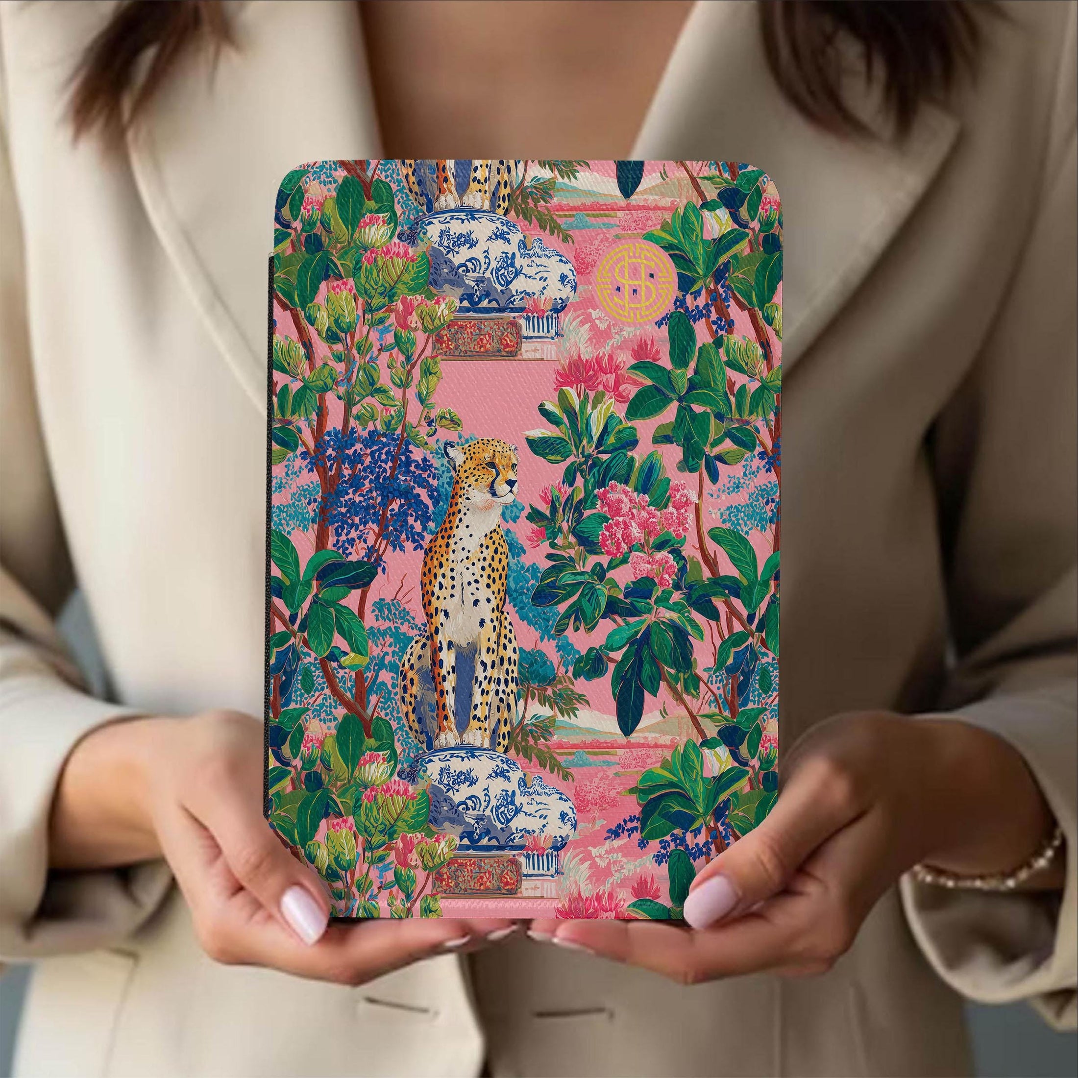 Personalized Kindle Case, 6", 6.8", 7”,Paperwhite, Colorsoft, Signature, Custom Cover, Monogram, Initial, Leopard, Cheetah, Ginger jar