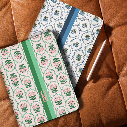 Personalized Ipad Case, Pro, Air, 11, 12.9, Custom Cover, Monogram, Folio, Stand, Name, Grand Millennial, Cottage Core, Blue, Pink, Green