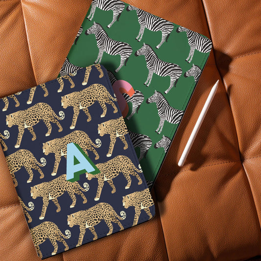 Personalized Ipad Case, Pro, Air, 11, 12.9, Custom Cover, Monogram, Folio, Stand, Initial, Preppy, Leopard, Zebra