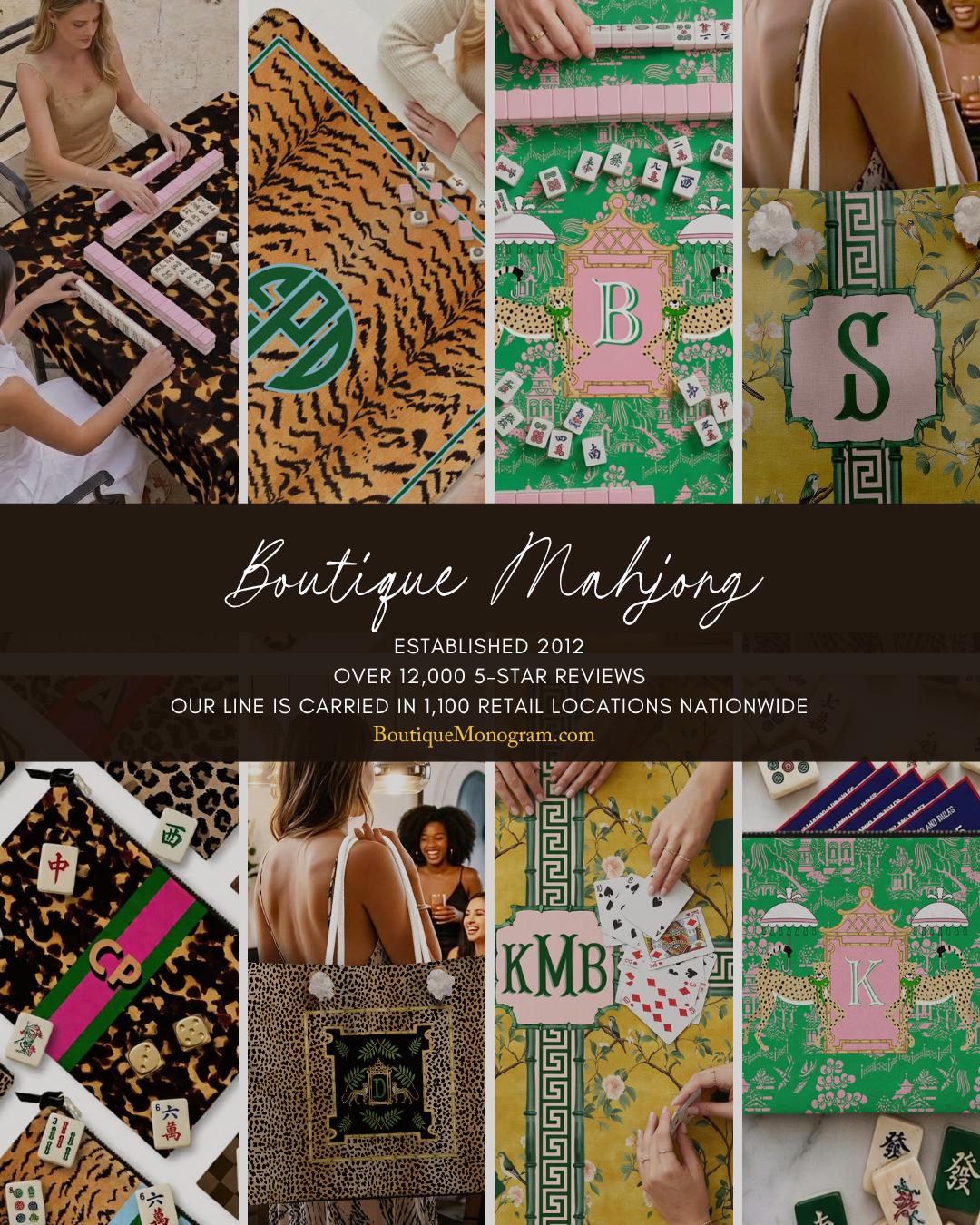 Mahjong Mat, Preppy, Floral, Watercolor Flowers, Cottage Core, Rust, Cream, Yellow, Green, Bamboo.