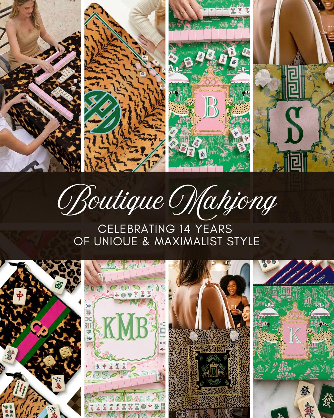 Custom Mahjong Mat, Neoprene, Personalized, Monogram, Letter, Initial, Preppy, Flowers, Stripes, Cats, Swans, French Countryside, Fountain