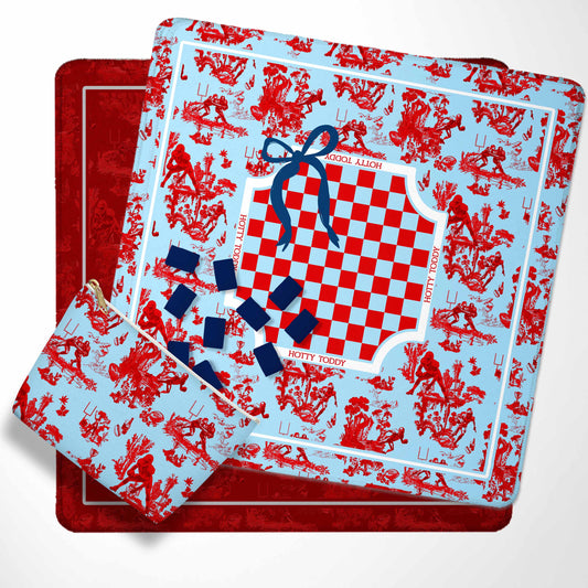 Custom Football Toile Mahjong Mat