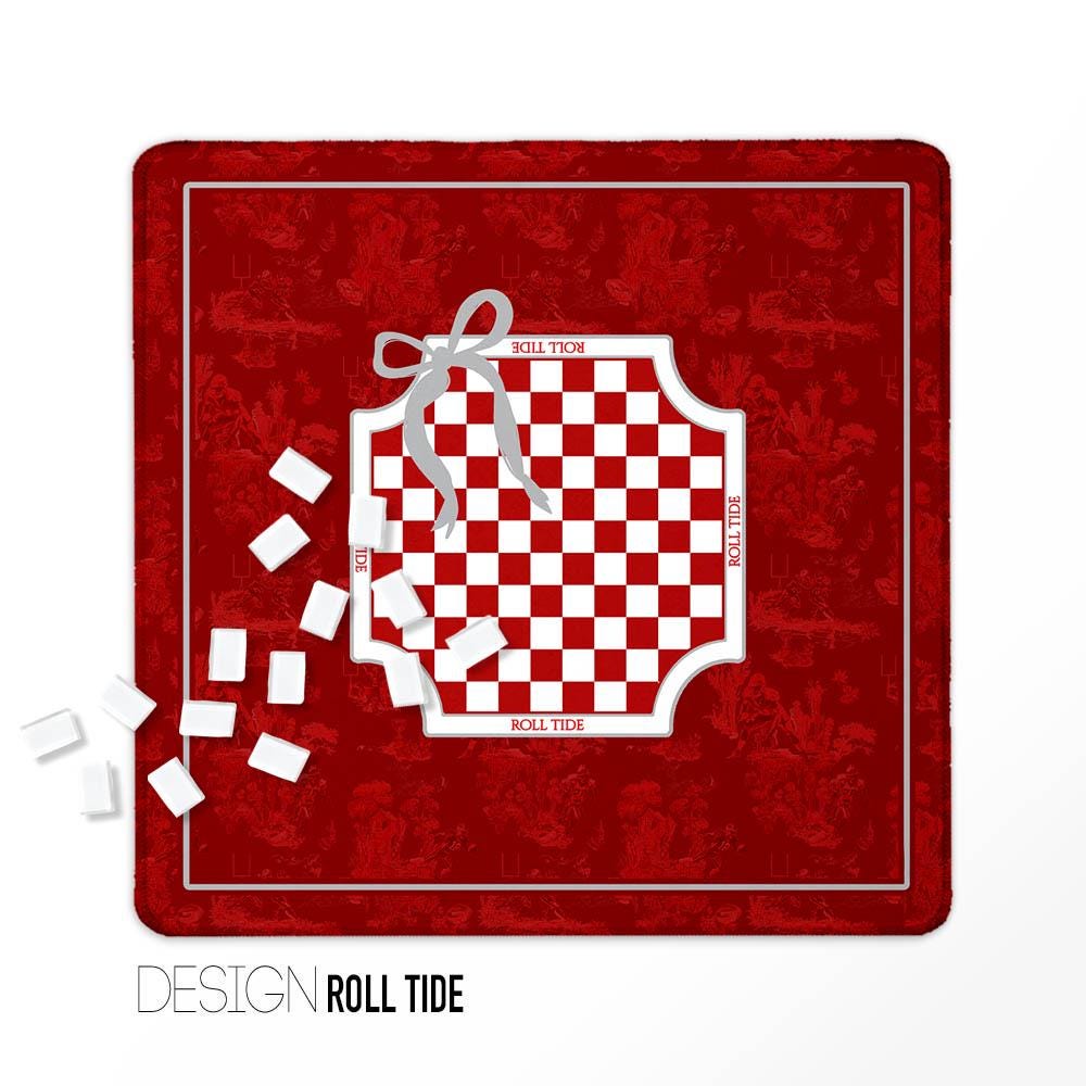Custom Football Toile Mahjong Mat