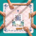 Load image into Gallery viewer, Custom Mahjong Mat, 31.5", Neoprene, Personalized, Monogrammed, Initial, Winter, Holiday, Christmas, Nutcrackers, Pink Plaid, Preppy
