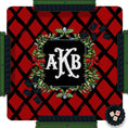 Load image into Gallery viewer, Custom Mahjong Mat, 31.5", Neoprene, Personalized, Monogrammed, Letter, Initial, Winter, Holiday, Christmas, Wreath, Gift, Holly
