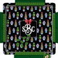 Load image into Gallery viewer, Custom Mahjong Mat, 31.5", Neoprene, Personalized, Initial, Winter, Holiday, Christmas, Preppy, Topiary, Grand Millennial, Ginger Jars
