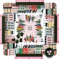 Load image into Gallery viewer, Custom Mahjong Mat, 31.5", Neoprene, Personalized,Monogram, Initial, Winter, Holiday, Christmas, City Scene,Pink Houses, Illustration Preppy
