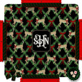 Load image into Gallery viewer, Custom Mahjong Mat, 31.5", Neoprene, Personalized, Monogrammed, Letter, Initial, Winter, Holiday, Christmas, Leopards, Bows, Pattern, Merry
