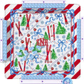 Load image into Gallery viewer, Custom Mahjong Mat, 31.5", Neoprene, Personalized, Monogrammed, Initial, Winter, Holiday, Christmas, Snow, Skiing, Stripes
