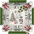 Load image into Gallery viewer, Custom Mahjong Mat, 31.5", Neoprene, Personalized, Monogrammed, Initial, Winter, Holiday, Christmas, Kitsch, Line Art, Hand Drawn, Bows,Tree
