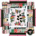 Load image into Gallery viewer, Custom Mahjong Mat, 31.5", Neoprene, Personalized,Monogram, Initial, Winter, Holiday, Christmas, City Scene,Pink Houses, Illustration Preppy

