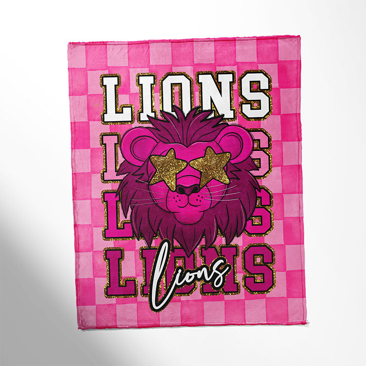 College Throw Blanket, Pink Fan Collection