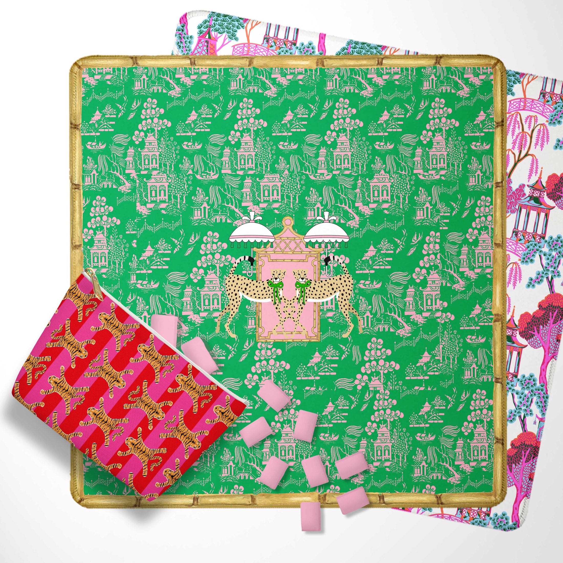 Mahjong Mat, Neoprene, Preppy, Chinoiserie, Wholesale  Mahjong Mat Wholesale- Boutique Monogram