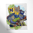 Load image into Gallery viewer, College Throw Blanket, Michigan
