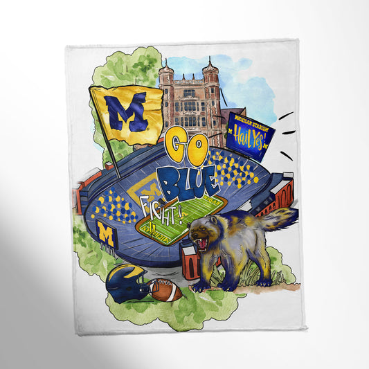 College Throw Blanket, Michigan
