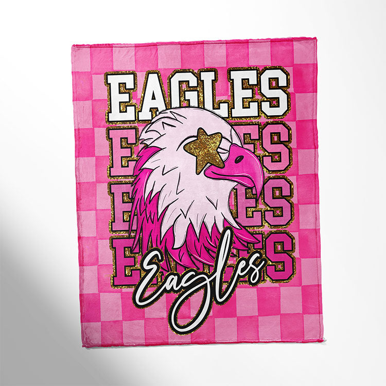 College Throw Blanket, Pink Fan Collection