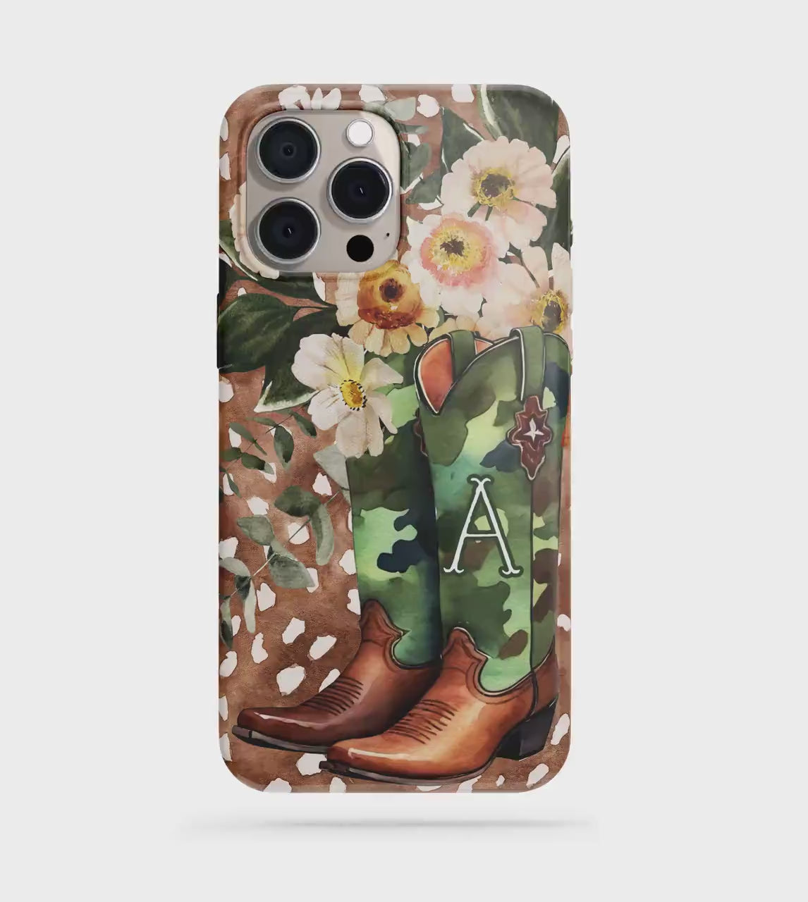 Personalized Camo Antelope Initial Phone Case