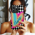 Load image into Gallery viewer, Personalized Large Initial Phone Case, Watercolor Hear
