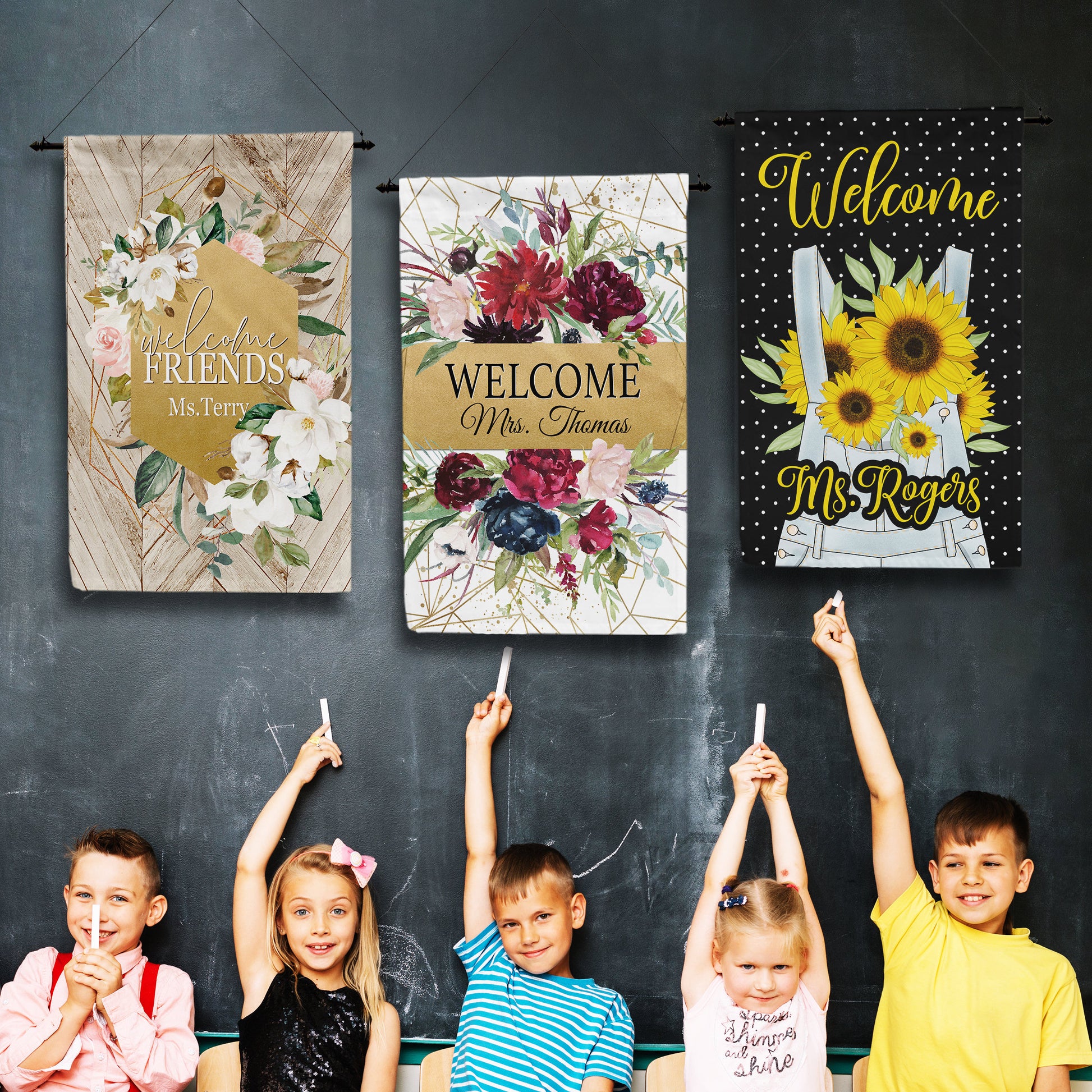 Personalized Teacher Classroom Flags